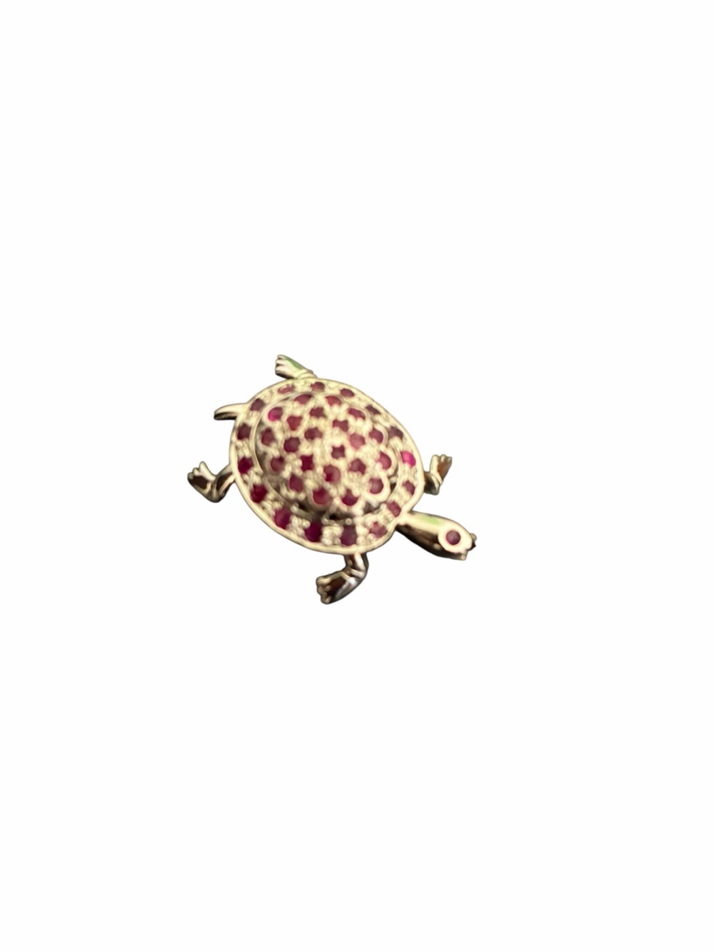Chapal Zenray Sterling Silver Ruby Turtle Pendent Brooch